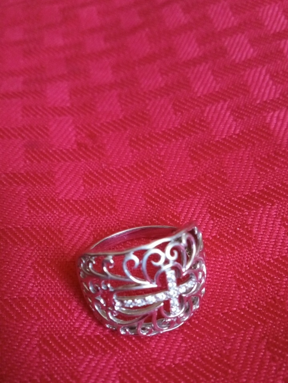 Inspirational 925 Sterling Silver Filigree Cross Ring